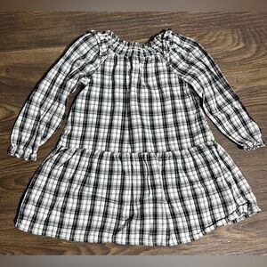 Preloved-OLD NAVY Toddler Girl Long Sleeve Dress, Black and White Dress